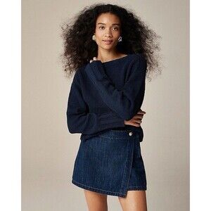 J Crew Relaxed crewneck beach sweater Navy Blue NWT Size XL